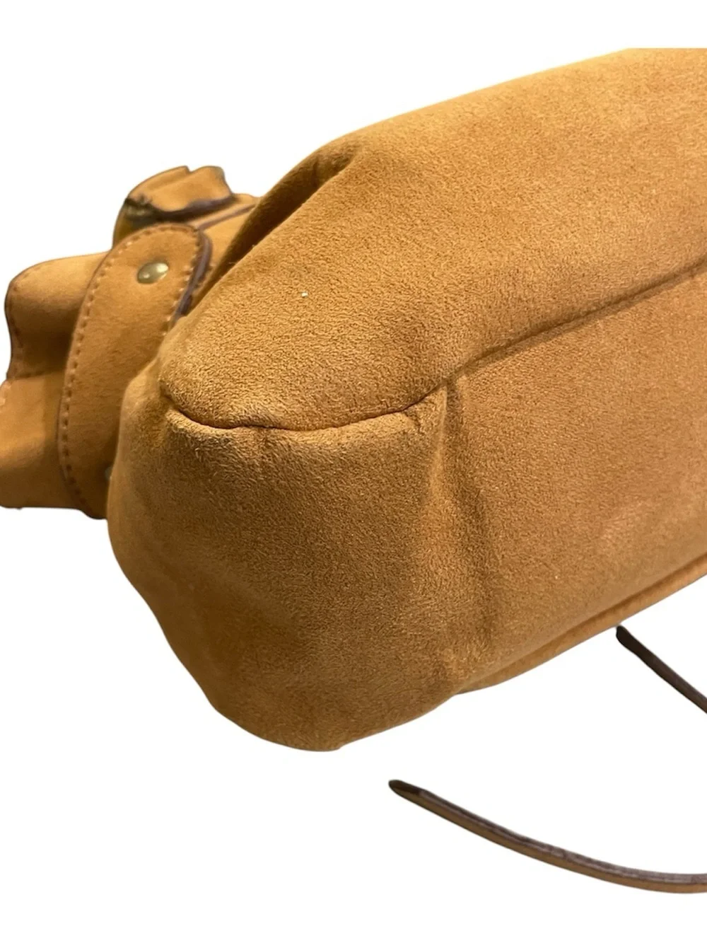 Cato Cognac Faux Leather Hobo Shoulder Bag Boho Whipstitch Purse